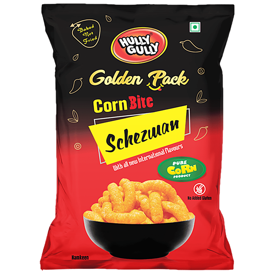 Hully Gully Corn Bite - Schezwan, Baked, Golden Pack, 120 G