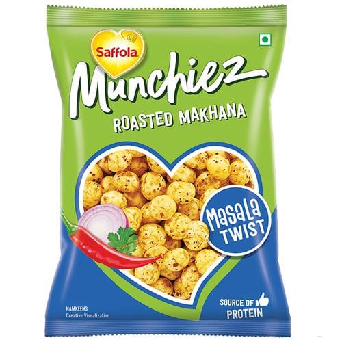 Saffola Munchiez Roasted Makhana - Masala Twist, Rich Source Of Protein, 18 G