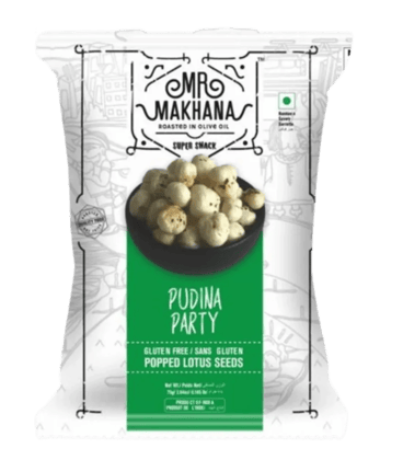 Mr. Makhana Gluten Free Pudina Party Popped Lotus Seeds 25G