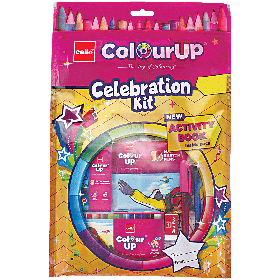 Bic Cello Colour Up Celebration Kit, 39 Pcs (Activity Book Inside)