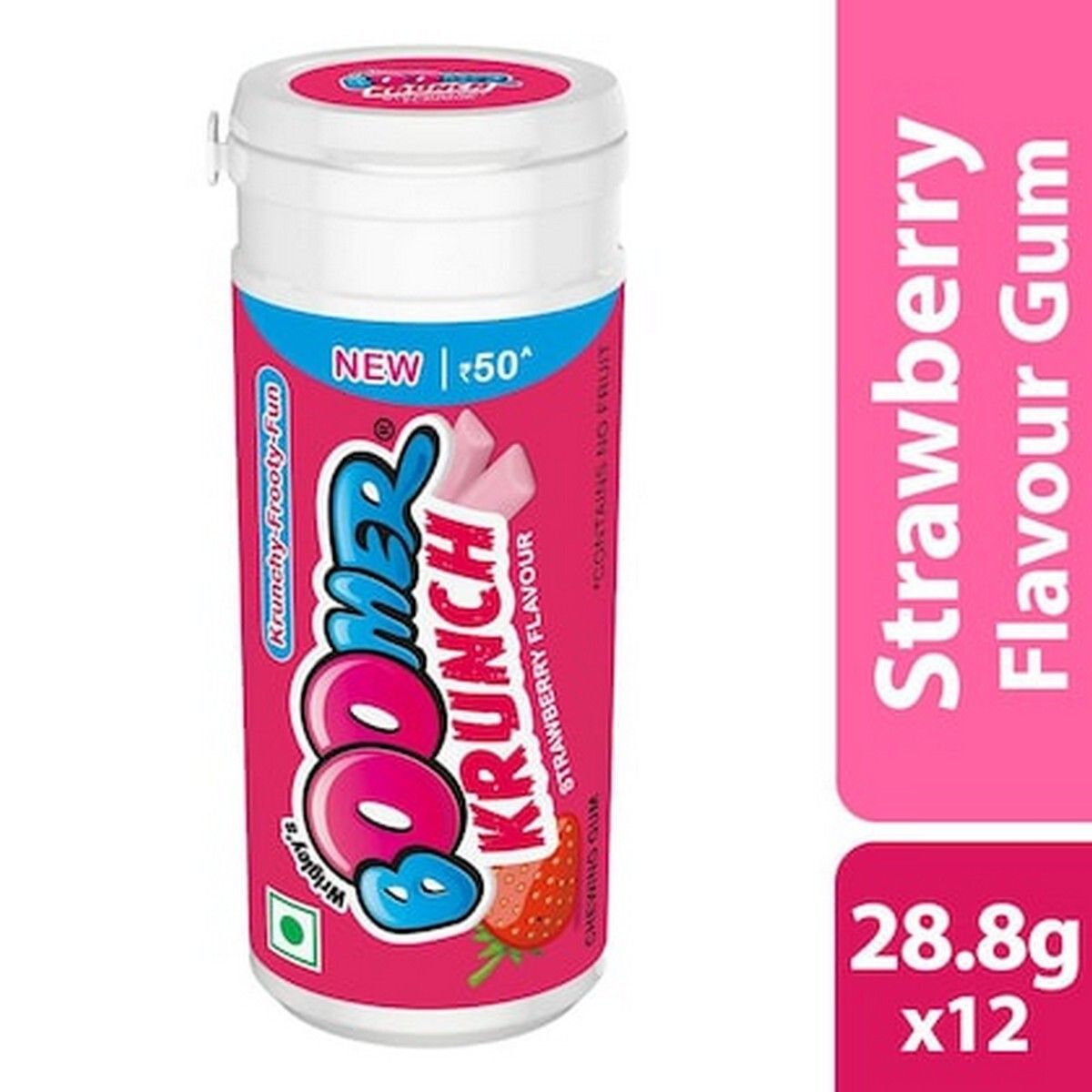 Wrigleys Boomer Strawberry Krunch, 28.8 gm