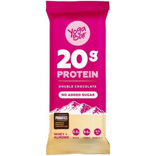 Yoga Bar 20G Protein Bar - Double Chocolate, No Added Sugar, Loaded With Fibre, 70 G