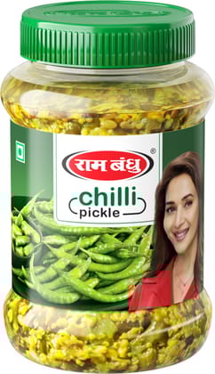Ram Bandhu Green Chilli Pickle (500 G)