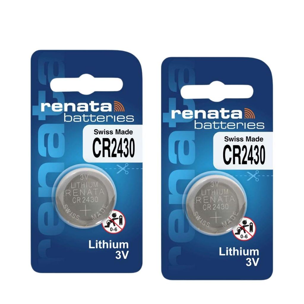 Renata CR2430 Lithium Coin Cell Battery 3V, Swiss Made Type C Battery Suitable for Key fobs, Scales Wearables & Medical Devices Fresh Stock (Pack of 2)