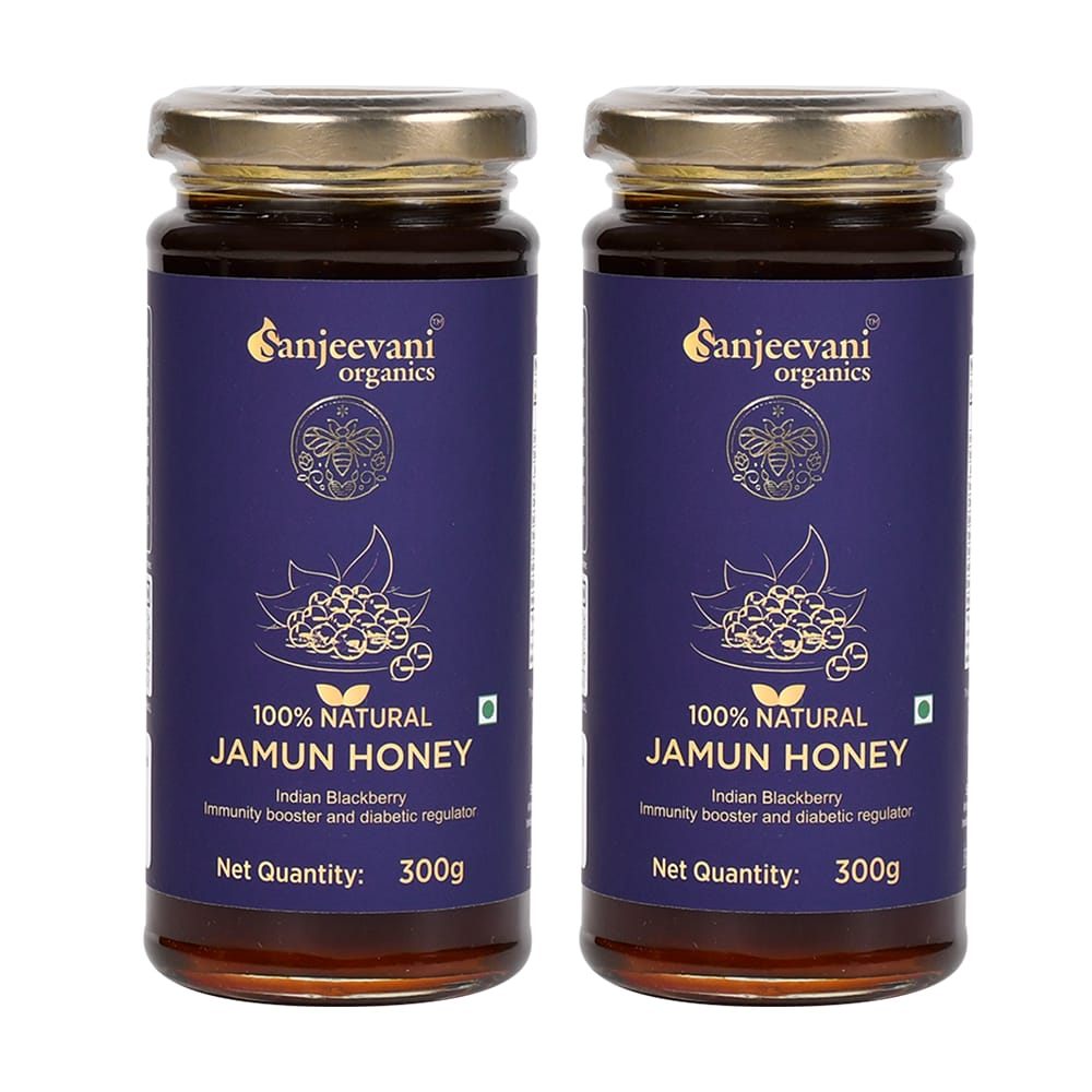 Sanjeevani Organics 100% Natural Jamun Honey 300g – Premium Jamun Sahad, Rich in Nutrients, No Additives, Pack of 2