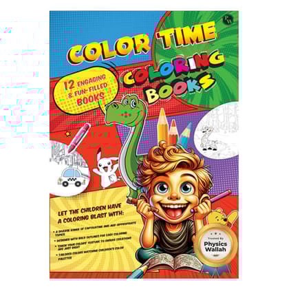 PW Kids Color Time Coloring Books Set of 12 Books l Fun Activity for Children Ages 1, 2, 3, 4, 5 Years