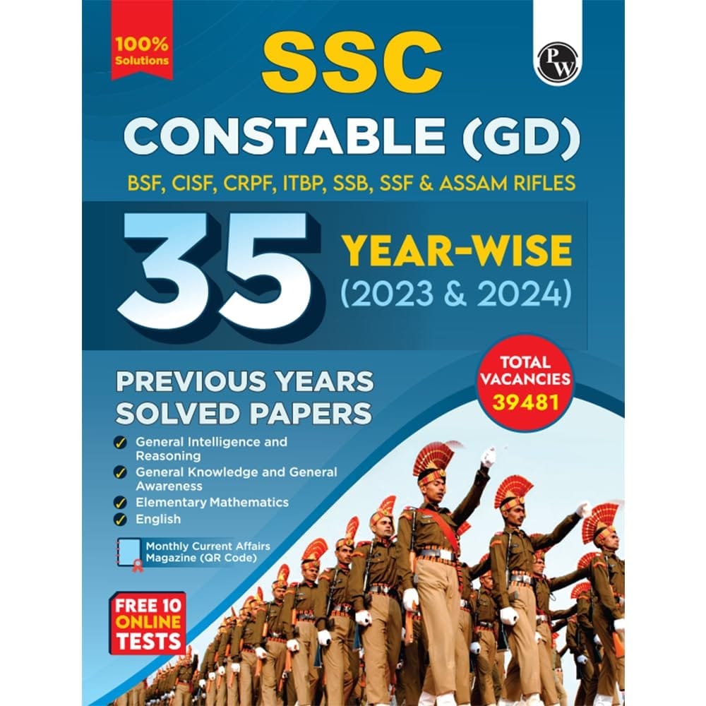 PW SSC Constable GD Exam 2025 | 35 Previous Year-wise Solved Papers (2023-2024) with 10 Online Practice Sets | PYQ | Past Questions | English Edition [Paperback] PW (Physics Wallah)