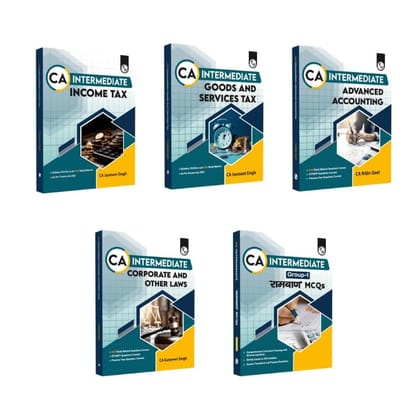 PW CA Intermediate Group 1 Advanced Accounting, Corporate and Other Laws, Income Tax, Goods and Services Tax, CA Intermediate Group 1 Ramban MCQ's Combo Set of 5 Books [Paperback] CA Nitin Goel, CA Jasmeet Singh, CA Jasmeet Singh, CA Gurpreet Singh
