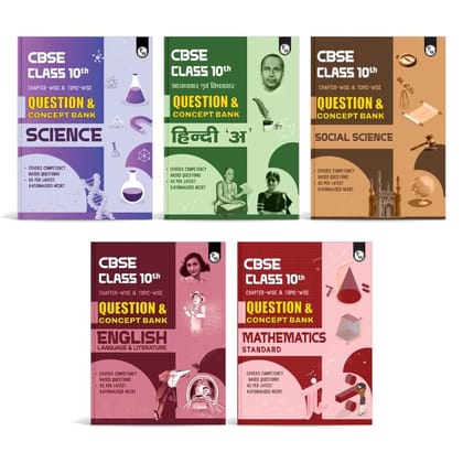 PW CBSE Class 10th Science + Math + English + Social Science and Hindi Combo Set of 5 Books Question & Concept Bank Chapterwise & Topicwise Exam 2023-2024 [Paperback] PW