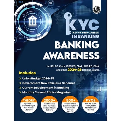 PW KYC Banking Awareness Book For All Banking Exams 2024 - 2025 with PYQs and New Pattern Questions - Key To Your Career For Banking [Paperback] PW