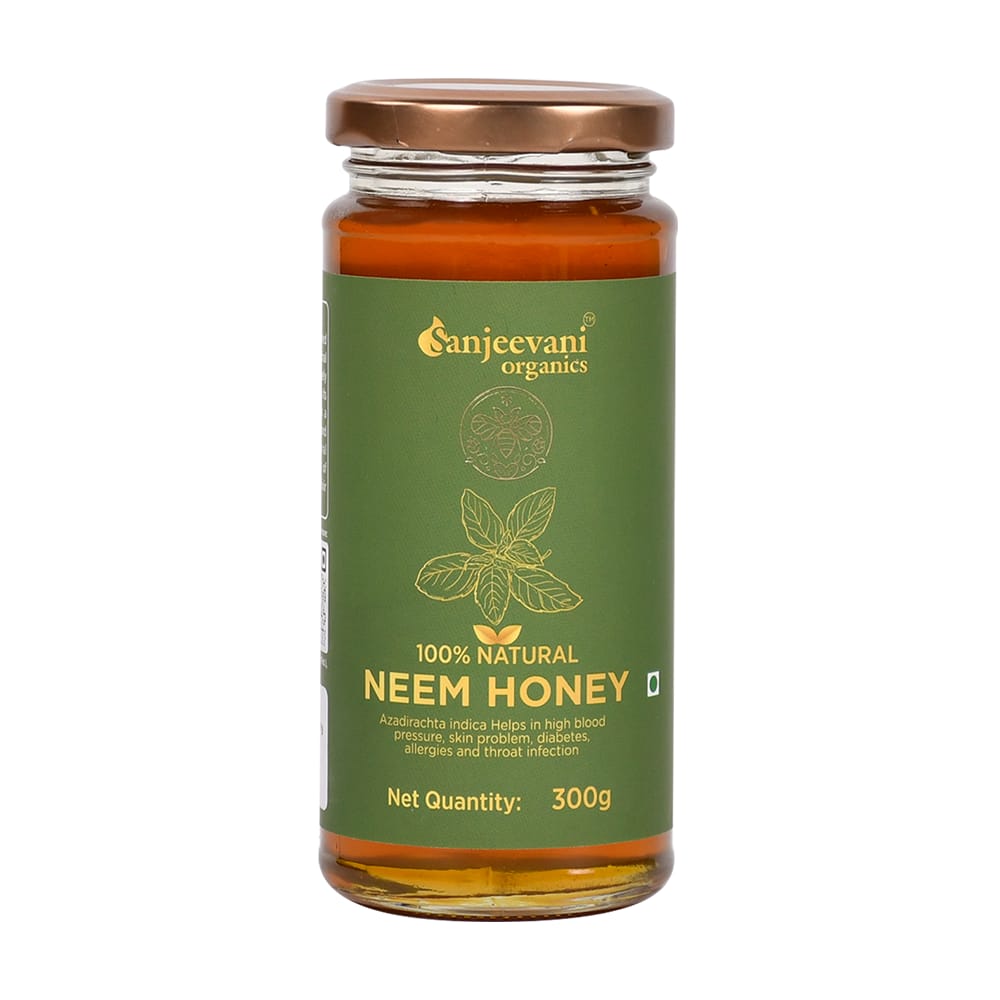 Sanjeevani Organics 100% Natural Neem Honey 300g | Monofloral, Unpasteurized, No Additives | Perfect for Your Daily Health Routine