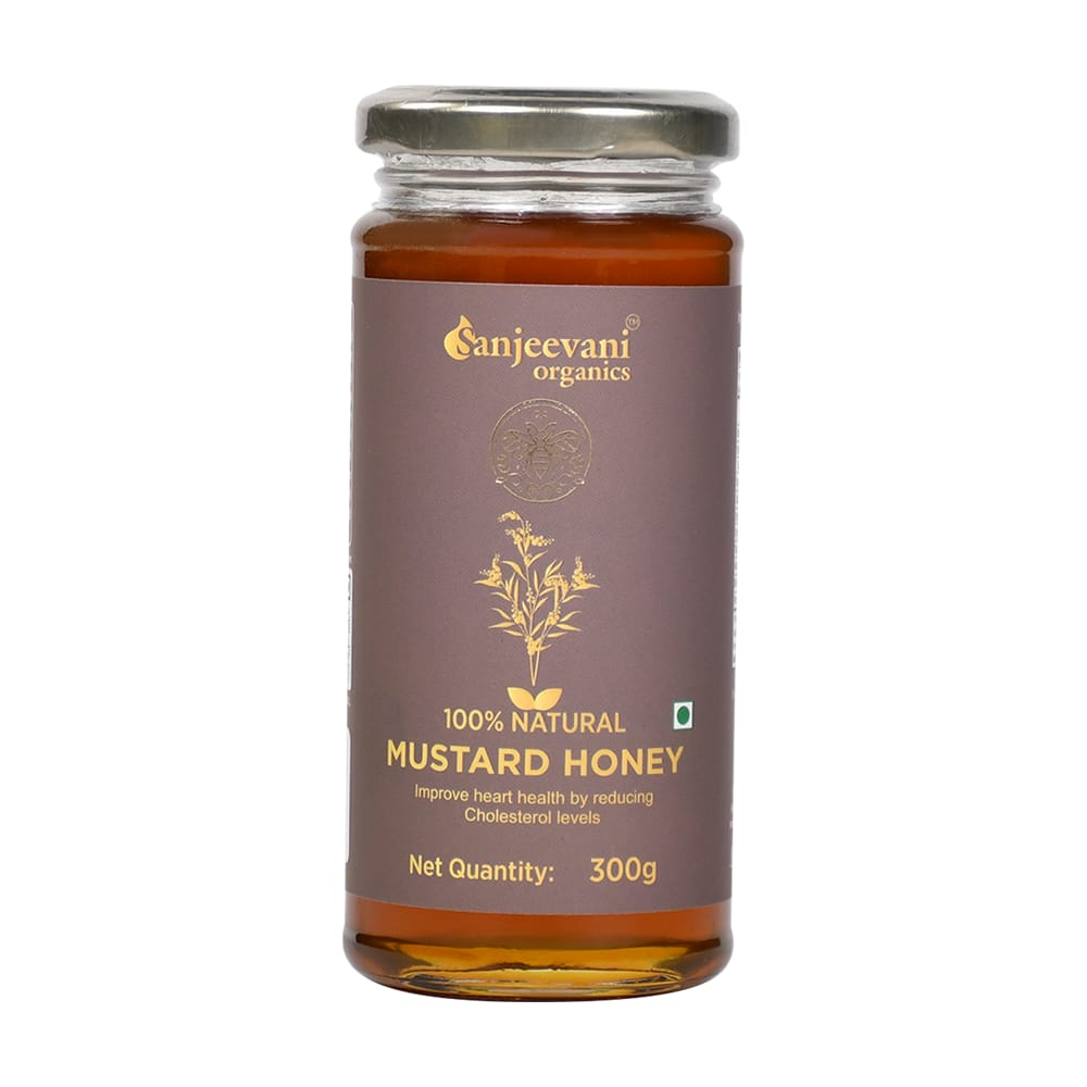 Sanjeevani Organics 100% Natural Mustard Honey 300g | Monofloral, Unpasteurized, No Additives & Preservative-Free  | Rich in Flavor & Nutritious