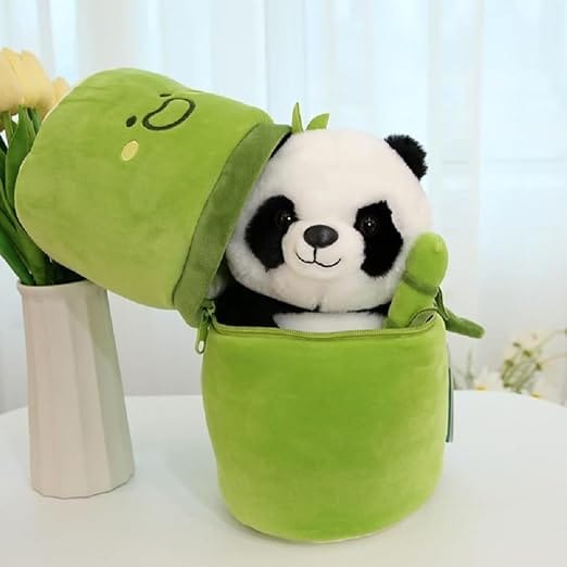 Cute Panda Plush with Bamboo | Panda Teddy Bear Kawaii Panda | Kawaii Soft Panda in Bamboo Stuffed Animals Toy, Plushies Doll Gifts for Kids Girls Boys Birthday Valentine