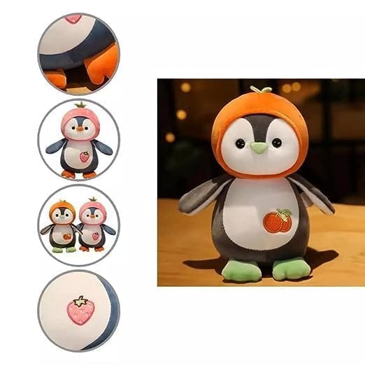 Cute Baby Fruit Penguin Soft Toy Stuffed Animal Spandex Plush for Kids by Adorable Design Cuddly Girl Pillow Gift for Girls