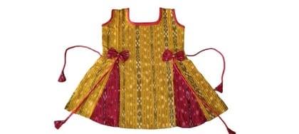GHL GUENDICHAHAAT Sambalpuri Certified Handloom Cotton Girl's Frock