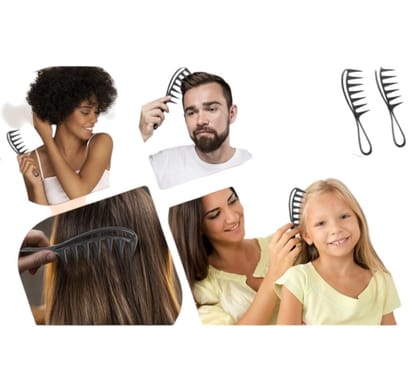 Black Hair Pick Comb for Styling, Detangling, and Afro Hair Care pack of 2
