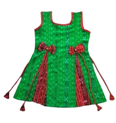 GHL GUENDICHAHAAT Sambalpuri Certified Handloom Cotton Girl's Frock GHL GUENDICHAHAAT Sambalpuri Certified Handloom Cotton Girl's Frock