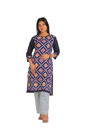 GHL GUENDICHA HAAT Sambalpuri Certified Handloom Women's Pure Cotton Round Neck Kurta GHL GUENDICHA HAAT Sambalpuri Certified Handloom Women's Pure Cotton Round Neck Kurta
