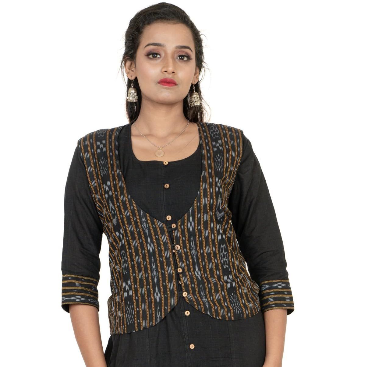 GHL � GUENDICHA HAAT LLP Sambalpuri Certified Handloom Women's Pure Cotton Jacket