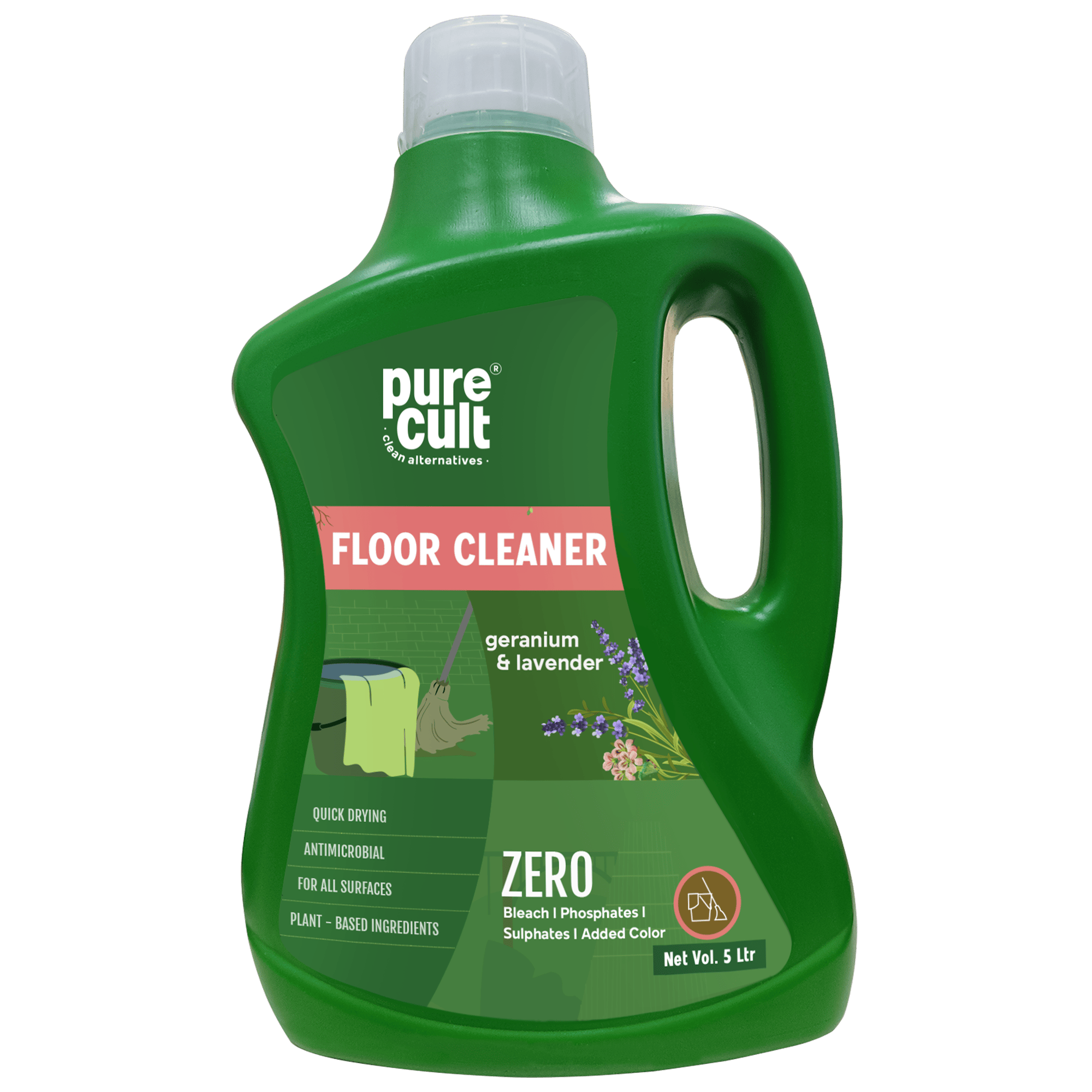 PureCult Floor Cleaner (5000 ml) | Geranium and Lavender Fragrance
