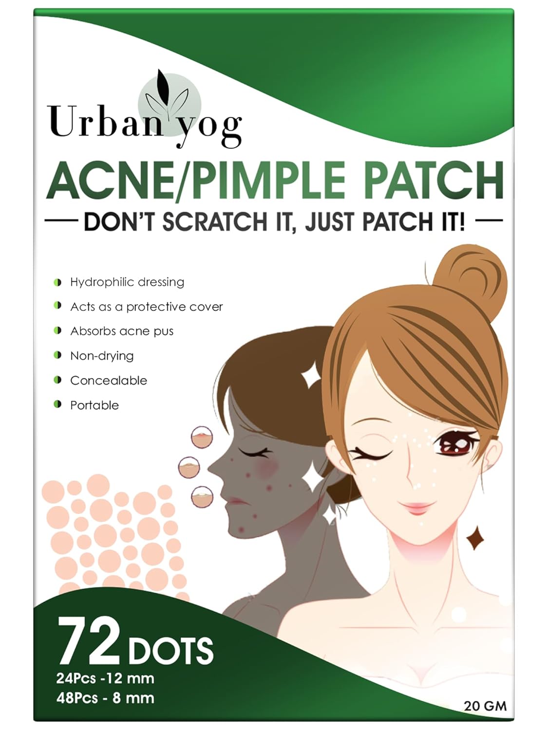 URBAN YOG โ ACNE/PIMPLE PATCH (72 DOTS)