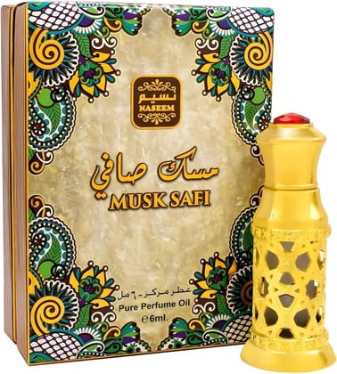 NASEEM Musk Safi Perfume Oil, Pure Musk Scent, Alcohol Free, 6mL