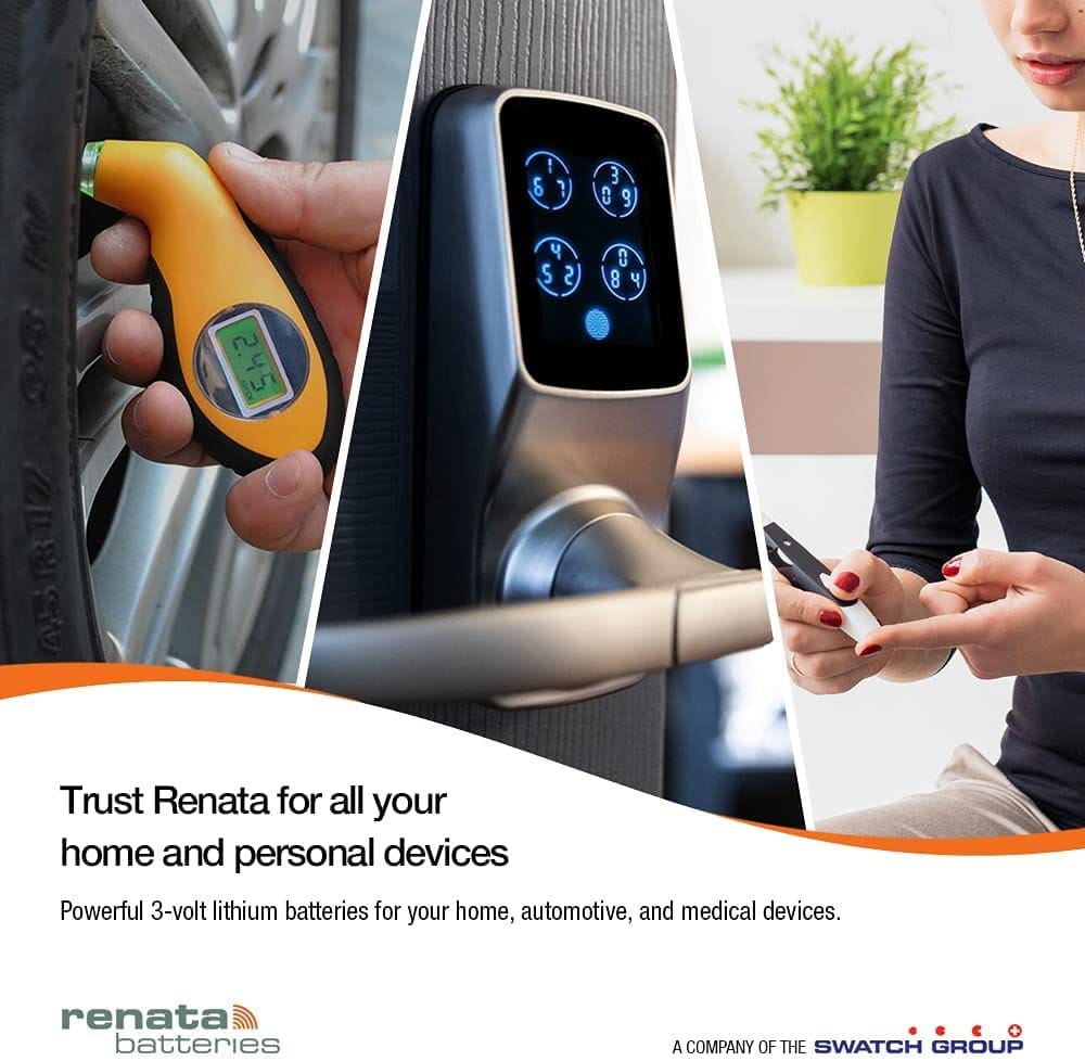 Renata CR2430 Batteries - 3V Lithium Coin Cell Swiss Made CR 2430 Battery (CR2430, Pack of 3)