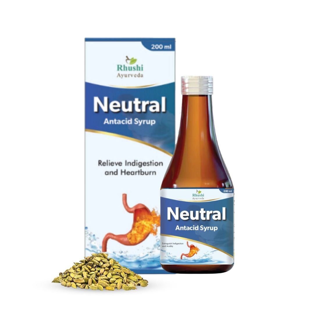 Rhushi Ayurved Neutral Antacid Syrup: Quick relief for Indigestion and Heartburn