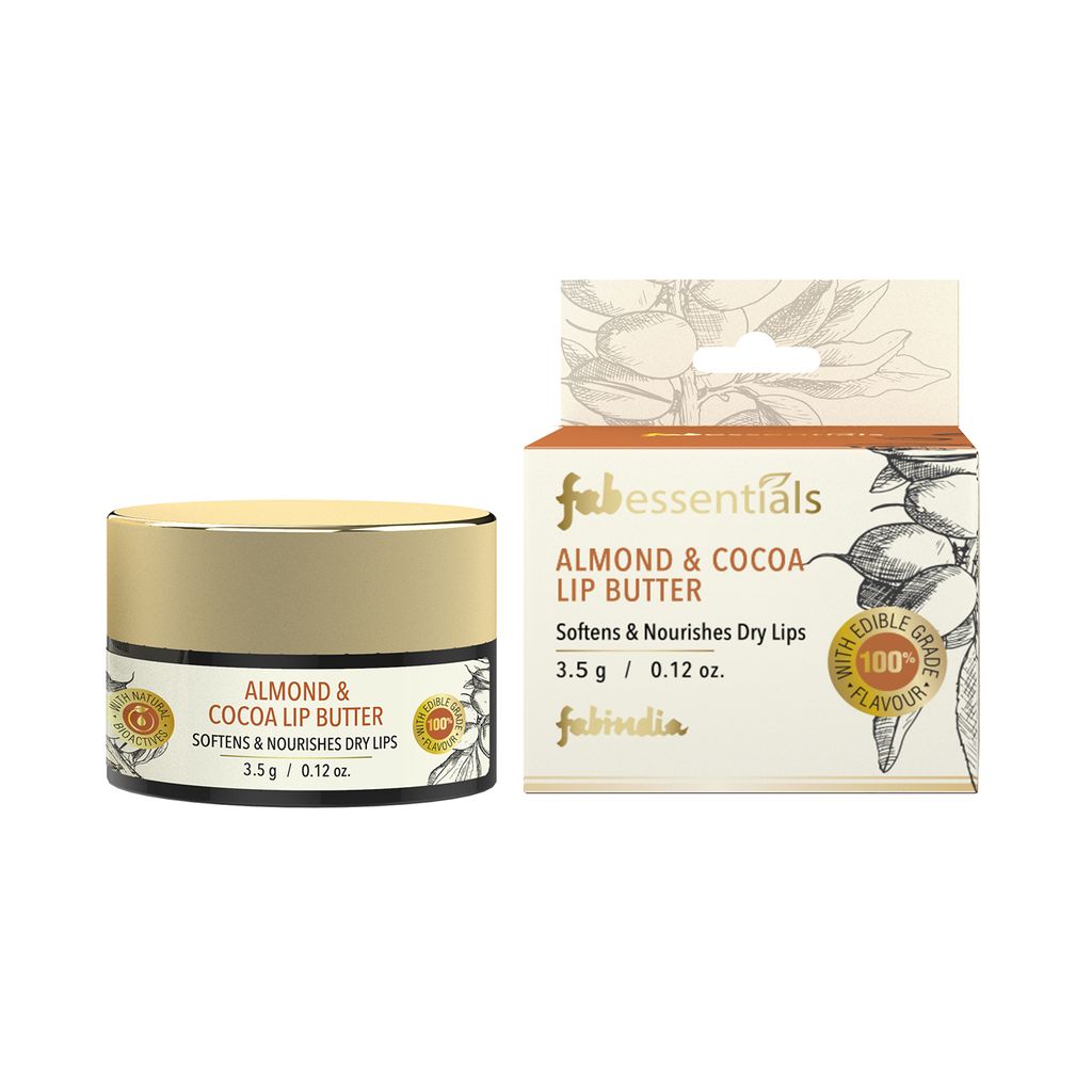 Fabessentials Almond & Cocoa Lip Butter 3.5g ā Deep Moisturization, Cracked Lips Repair, Lip Therapy, 100% Natural Oils, Vegan, Cruelty-Free, No Artificial Fragrances, Edible Flavours, Suitable for All Skin Types