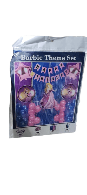  Barbie Theme Set for Birthday Decoration | Includes Balloons, Banner, and Hanging Swirls | Perfect for Girls' Birthday Parties
