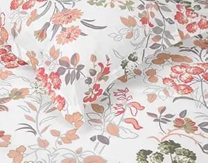 Luxury Floral Printed Cotton Sateen Sheet Set - Soft and Breathable Bedding with a 400 Thread Count