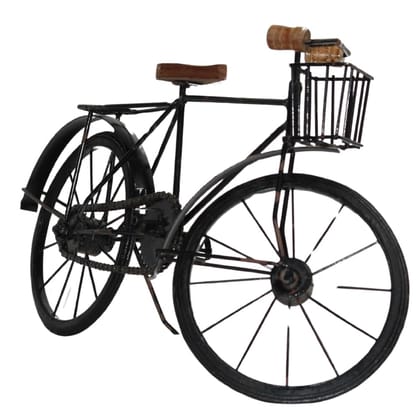 Handcrafted Metal Vintage Bicycle Decor, with Basket, 48x12x26 cm Decorative Accent for Home, Office, Living Room