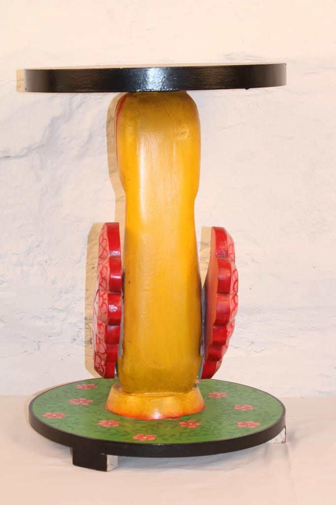 Hand-Painted Wooden Duck Coffee Table - 30x30x43 cm, Decorative Carved Accent Furniture