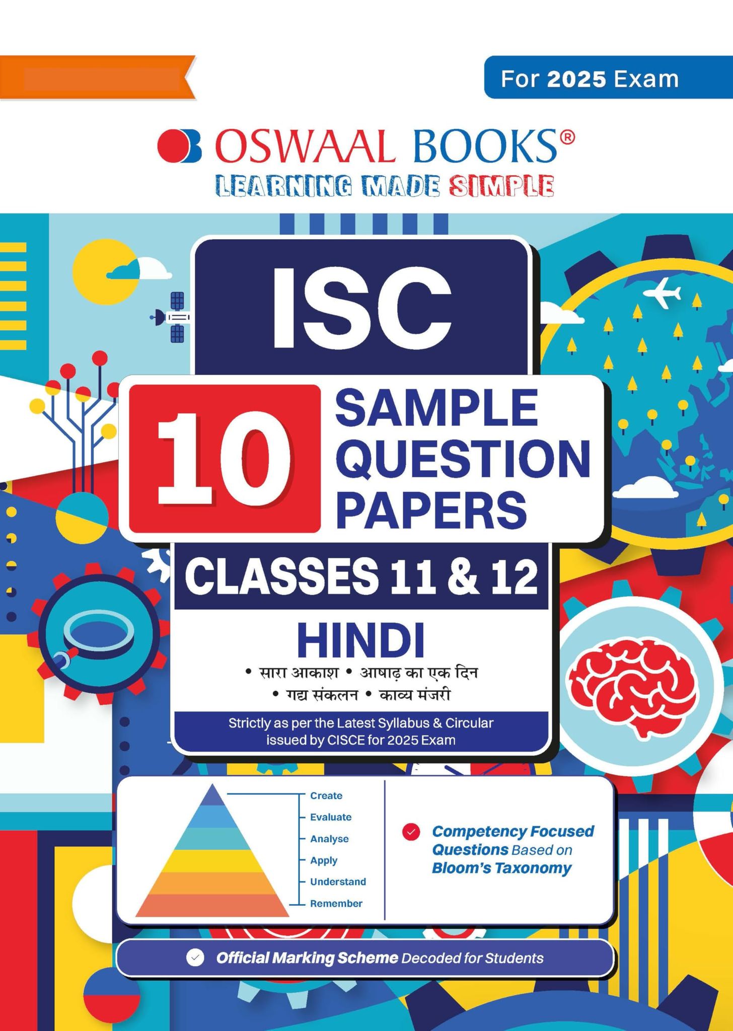 Oswaal ISC | 10 Sample Question Papers | Classes 11 & 12 | Hindi (For 2025 Exam) Oswaal Editorial Board