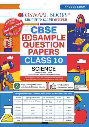 Oswaal CBSE Sample Question Papers Class 10 Science Book (For 2025 Exam) Oswaal Editorial Board