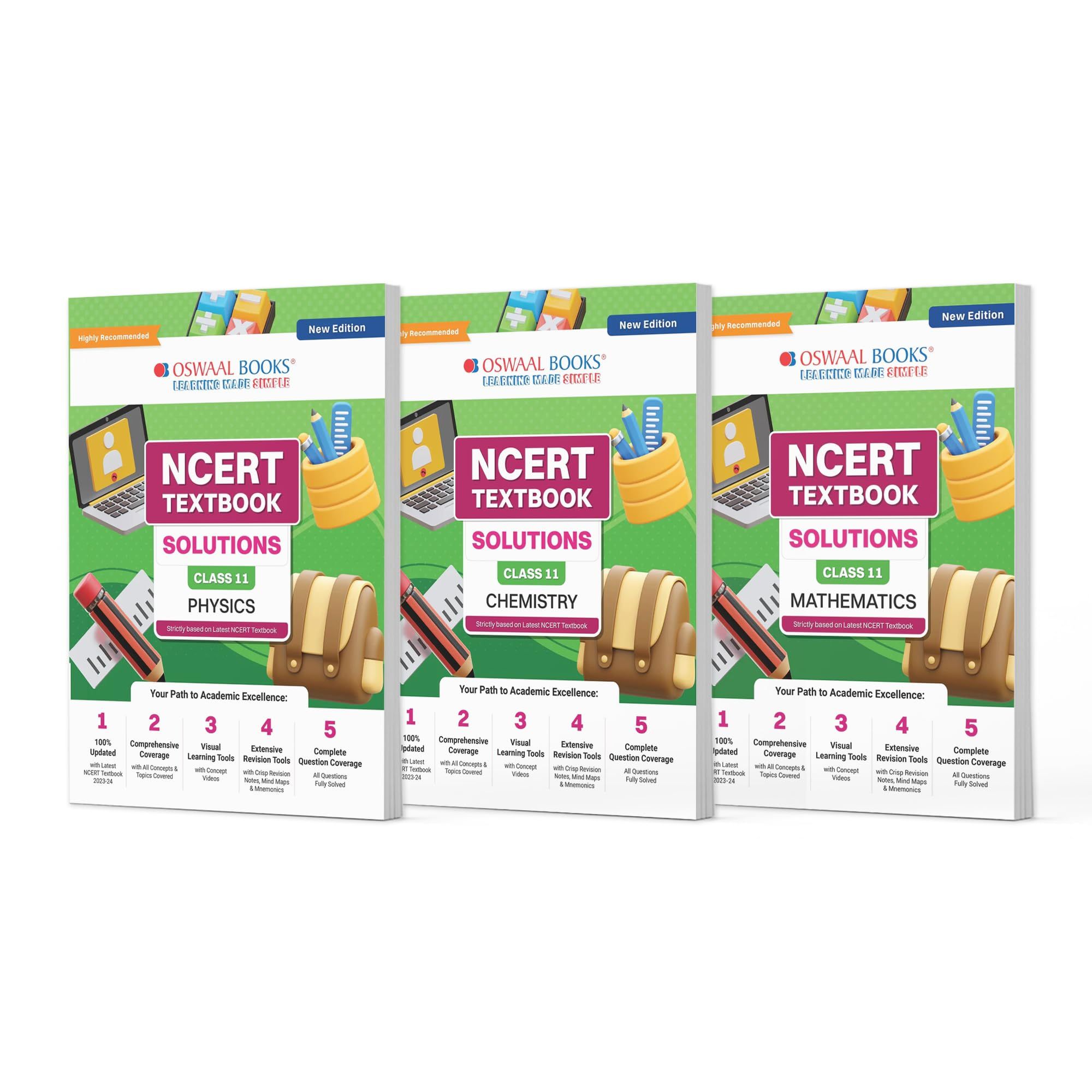 Oswaal NCERT Textbook Solutions Class 11 | Physics | Chemistry | Mathematics | Set Of 3 Books | For Latest Exam Oswaal Editorial Board