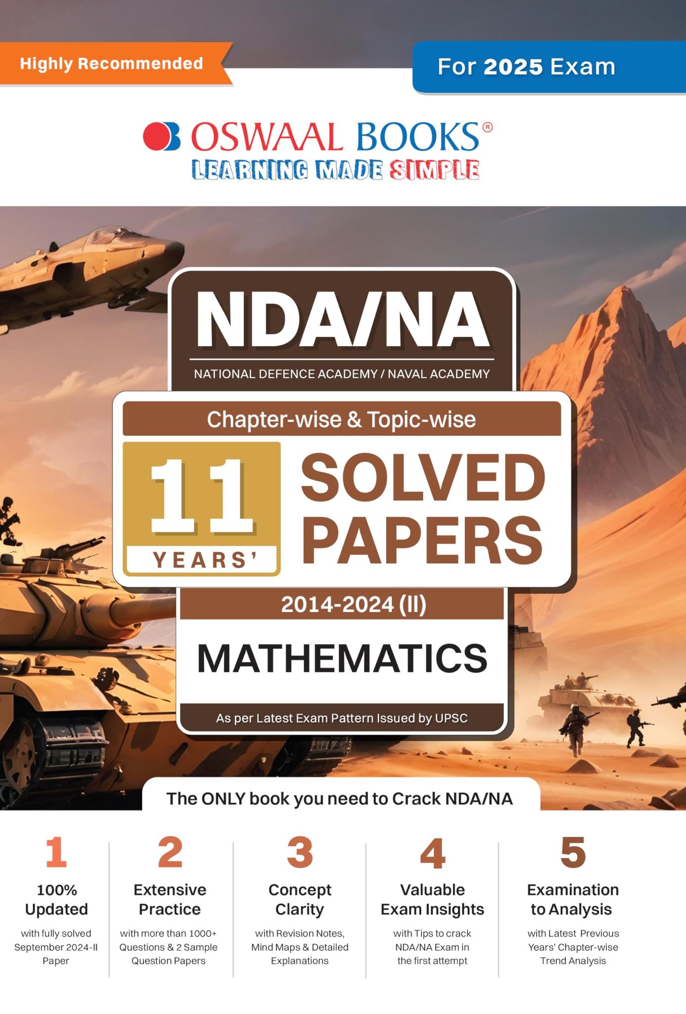 Oswaal NDA-NA (NATIONAL DEFENCE ACADEMY/NAVAL ACADEMY) 11 Years' Chapter-wise & Topic-wise Solved Papers 2014-2024 (II) | Mathematics | For 2025 Exam Oswaal Editorial Board