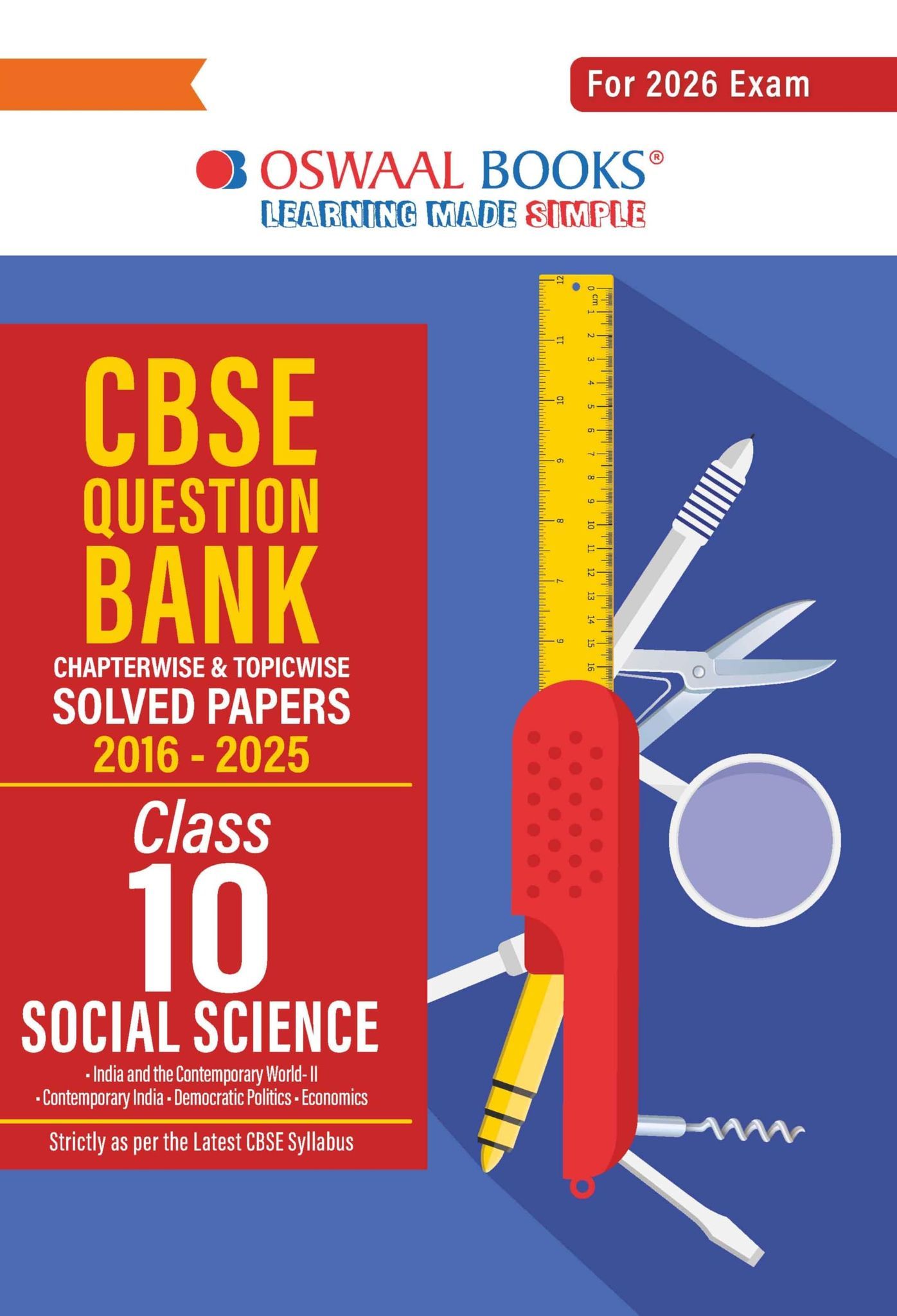 Oswaal CBSE Question Bank Chapterwise and Topicwise SOLVED PAPERS Class 10 Social Science For Exam 2026 [Paperback] Oswaal Editorial Board