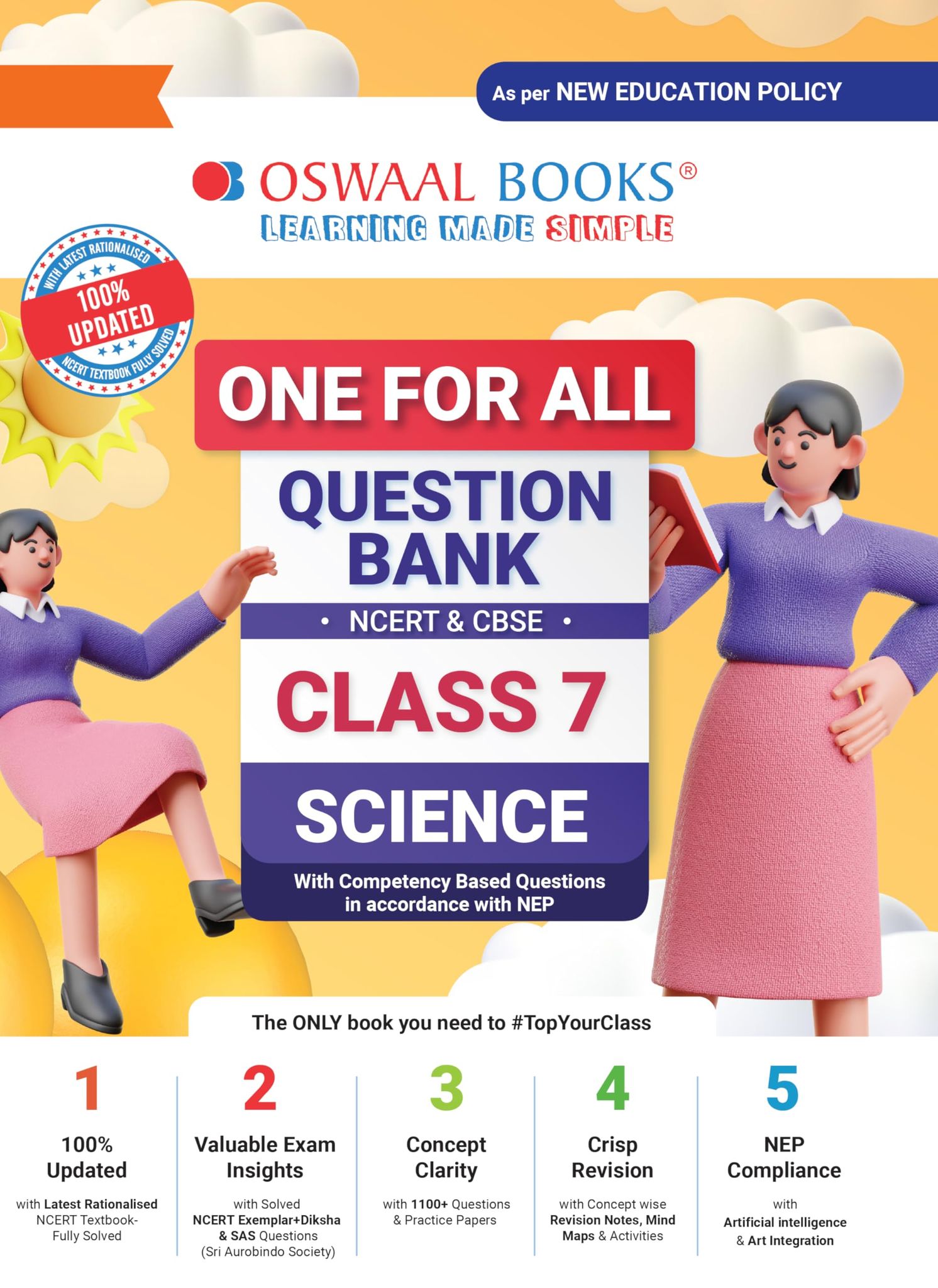 Oswaal One For All Question Bank NCERT & CBSE | Class-7 Science Latest Exam [Paperback] Oswaal Editorial Board
