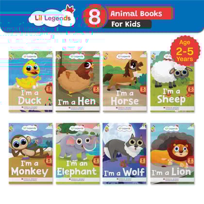 Oswaal Lil Legends Know me Series, Fascinating Farm & Wild Animal Books (DUCK, HEN, HORSE, SHEEP, ELEPHANT, LION, MONKEY and WOLF) (Set of 08 Books) Exciting Illustrated Books for kids, Age 2+ [Product Bundle] Oswaal Editorial Board
