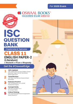 Oswaal ISC Question Bank SOLVED PAPERS | Class 11 | English paper 2 | For Exam 2024-25 Oswaal Editorial Board