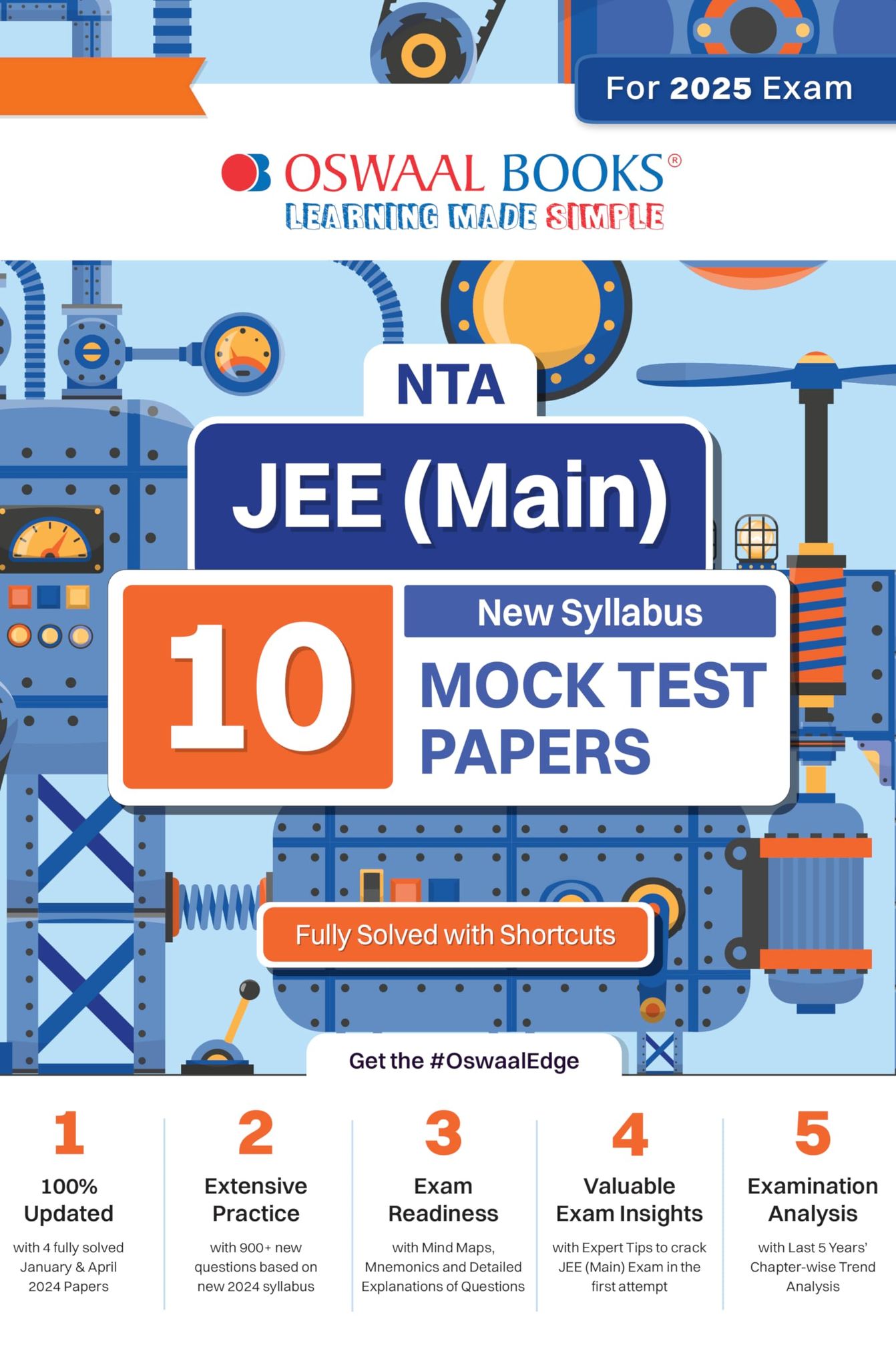 Oswaal NTA JEE (Main) 10 Mock Test Papers Book | As Per New Syllabus | Fully Solved with Shortcuts | For 2025 Exam Oswaal Editorial Board