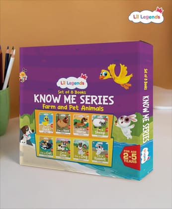 Oswaal Lil Legend Gift Set: Know Me Series Boxset of 8 Fascinating Pet & Farm Animal Books for Kids | Featuring Sheep, Horse, Hen, Duck, Rabbit, Dog, Cow, Cat | Ideal for Ages 2+ Years [Product Bundle] Oswaal Editorial Board