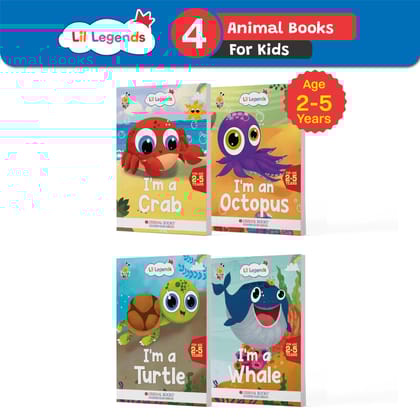 Oswaal Lil Legends Know me Series, Fascinating Sea Animal Books- I am a CRAB, I am an OCTOPUS, I am a TURTLE and I am a WHALE (Set of 4 Books) Exciting Illustrated Books for kids, Age 2+ [Product Bundle] Oswaal Editorial Board