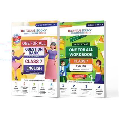 Oswaal One For All Question Bank + One For All Workbook (NCERT & CBSE) Class 7 English (Set of 2 Books) | Updated As Per NCF For Latest Exam [Product Bundle]