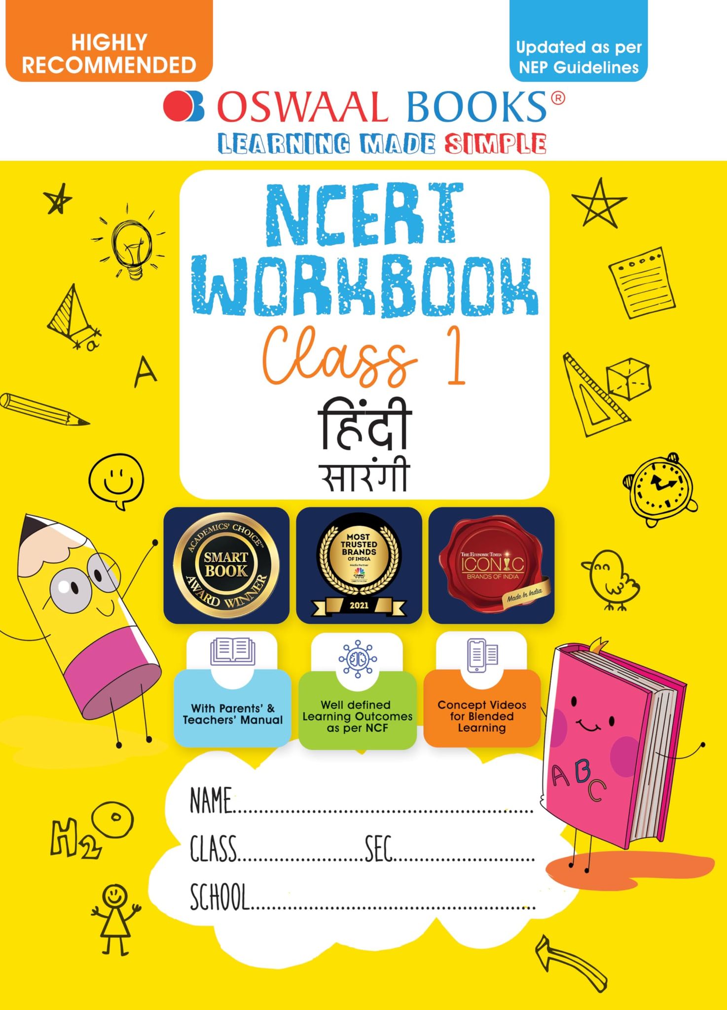 Oswaal NCERT Workbook Class 1 Hindi Saarangi (For Latest Exam) [Paperback] Oswaal Editorial Board