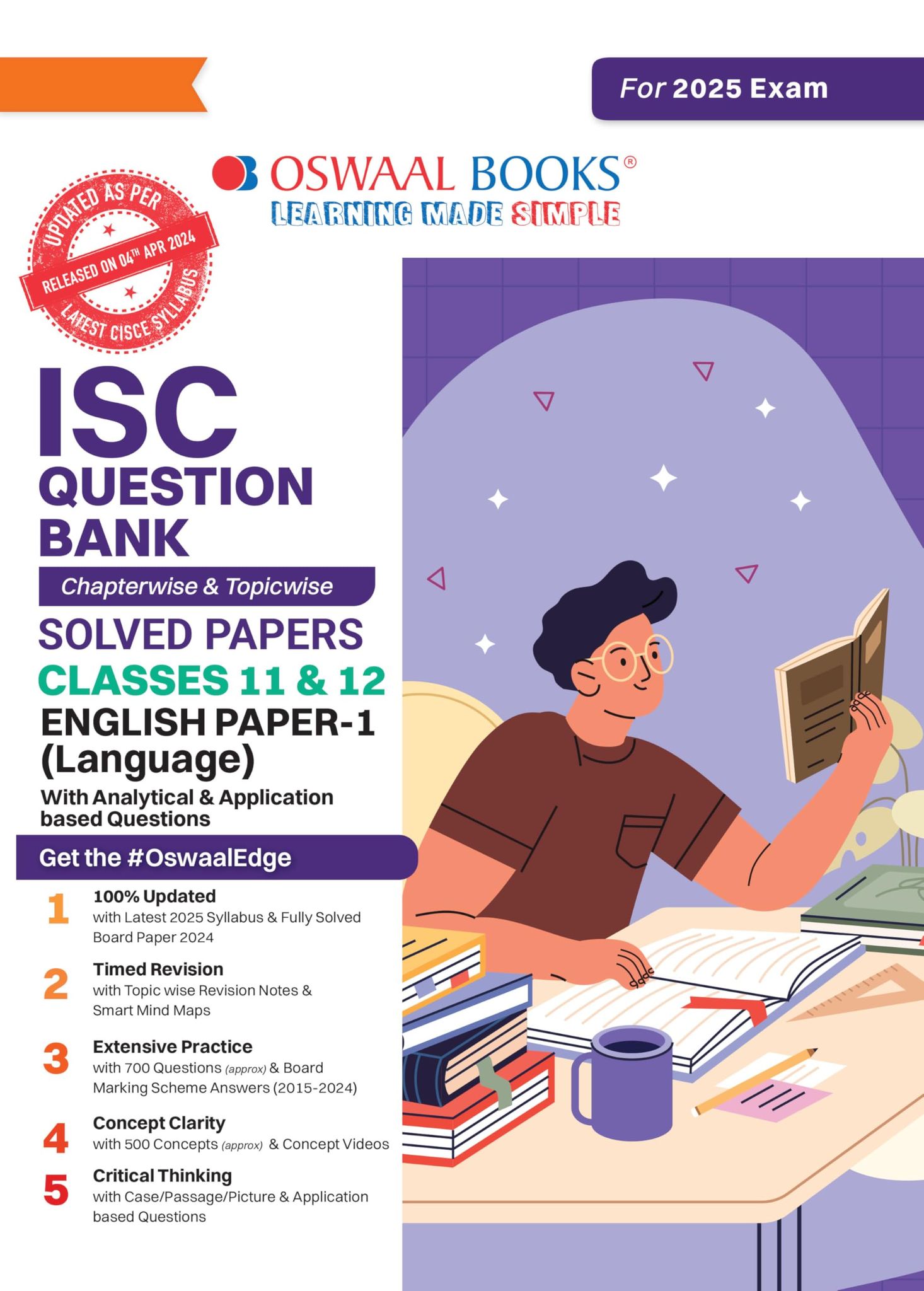 Oswaal ISC Question Bank Chapter-Wise & Topic-Wise SOLVED PAPERS for Classes 11 & 12 English Paper-1 (Language) For Board Exams 2025 Oswaal Editorial Board