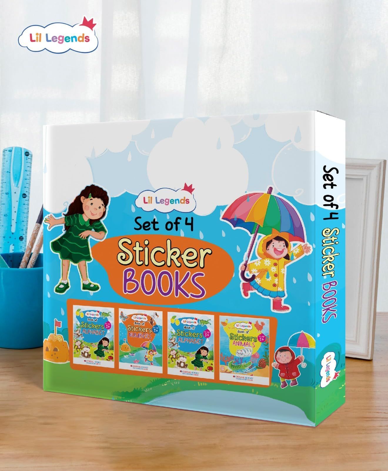 Oswaal Lil Legend Gift Set: Boxset of 4 Sticker Books for Kids | Shapes, Numbers, Animals and Alphabets | Ideal for Ages 3+ [Product Bundle] Oswaal Editorial Board