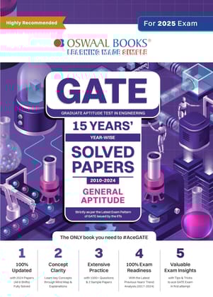 Oswaal GATE 15 Years' Solved Papers Year-wise 2010 to 2024 | General Aptitude | For 2025 Exam Oswaal Editorial Board