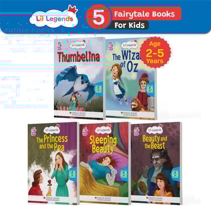 Oswaal Lil Legends Fairy Tales- Thumbelina, Wizard of Oz, The Princess & the Pea, Sleeping Beauty, Beauty & the Beast (Set of 5 Books) For Kids/ Illustrated Stories/ Bed Time Story Books, Age 2-5 Years [Product Bundle] Oswaal Editorial Board